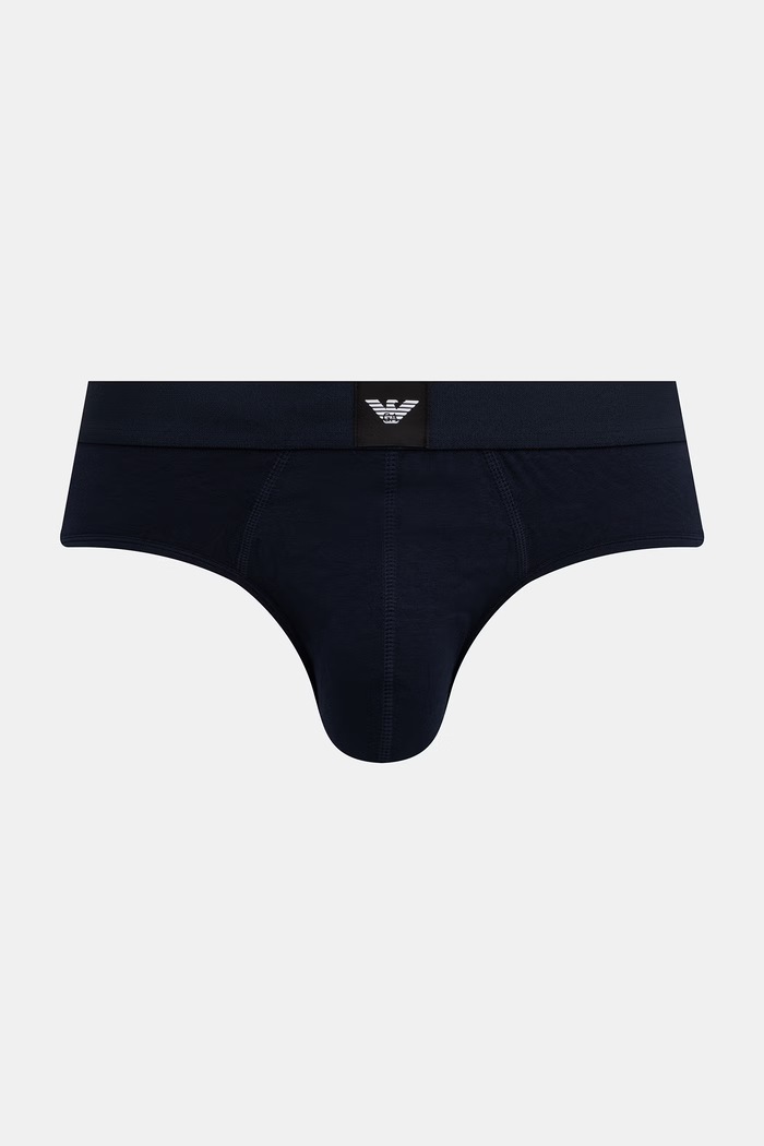 Emporio Armani Underwear slipy męskie z bawełną 3-pack EM002154.AF25033 czarny AW26