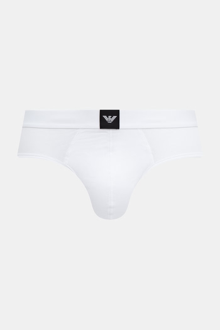 Odzież Emporio Armani Underwear slipy męskie z bawełną 3-pack EM002154.AF25033 czarny
