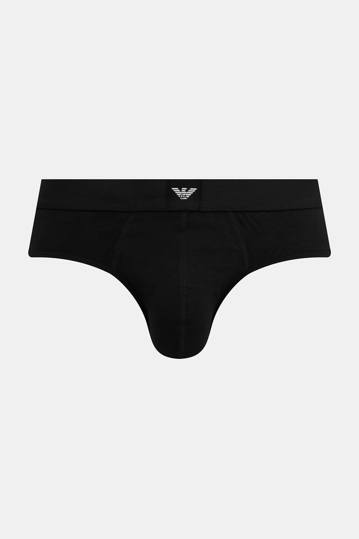 Emporio Armani Underwear slipy męskie z bawełną 3-pack czarny EM002154.AF25033