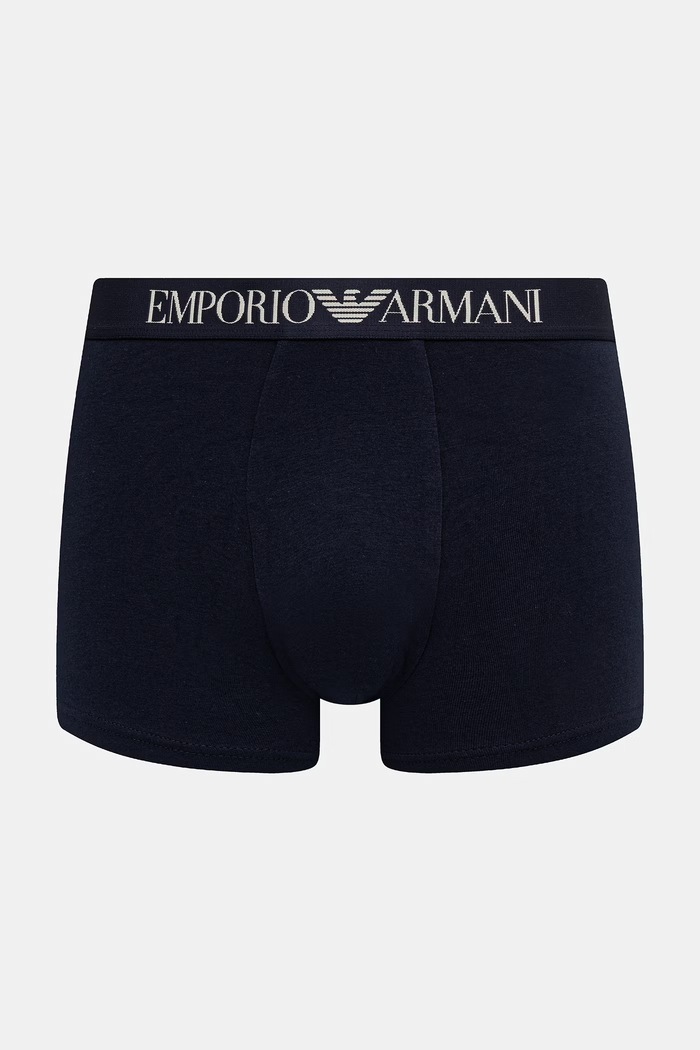 Odzież Emporio Armani Underwear bokserki dopasowane męskie bawełniane z elastanem 2-pack EM001014.AF25040 granatowy