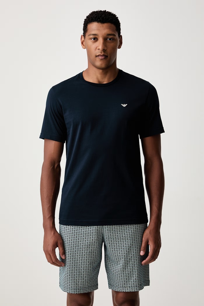 Emporio Armani Underwear piżama męska bawełniana granatowy EM000400.AF25040