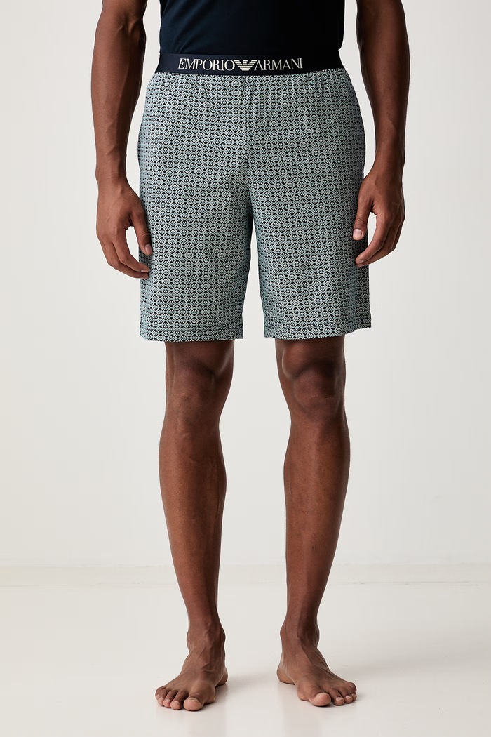 Odzież Emporio Armani Underwear piżama męska bawełniana EM000400.AF25040 granatowy