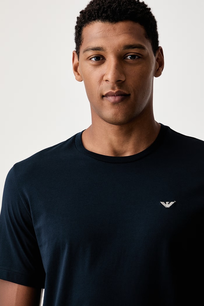 Emporio Armani Underwear piżama męska bawełniana granatowy EM000400.AF25040