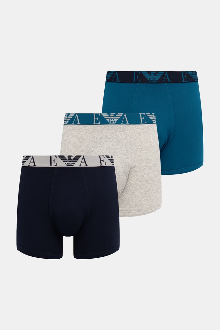 Emporio Armani Underwear bokserki męskie z bawełną 3-pack szary EM000261.AF25018