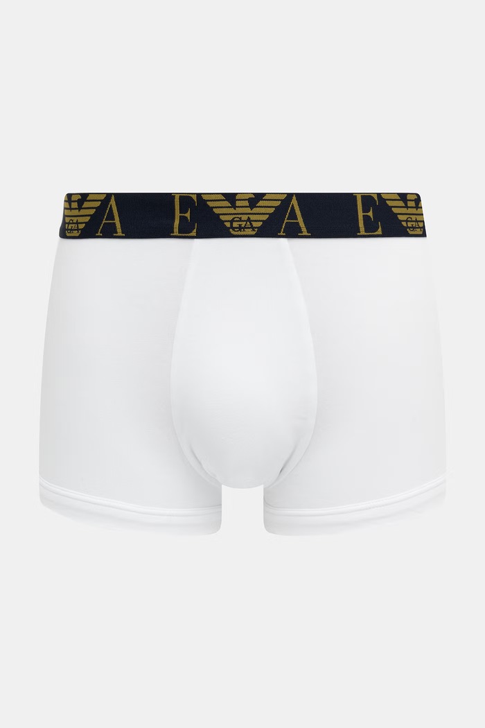 Emporio Armani Underwear bokserki dopasowane męskie bawełniane z elastanem 3-pack EM000259.AF25018 niebieski AW26