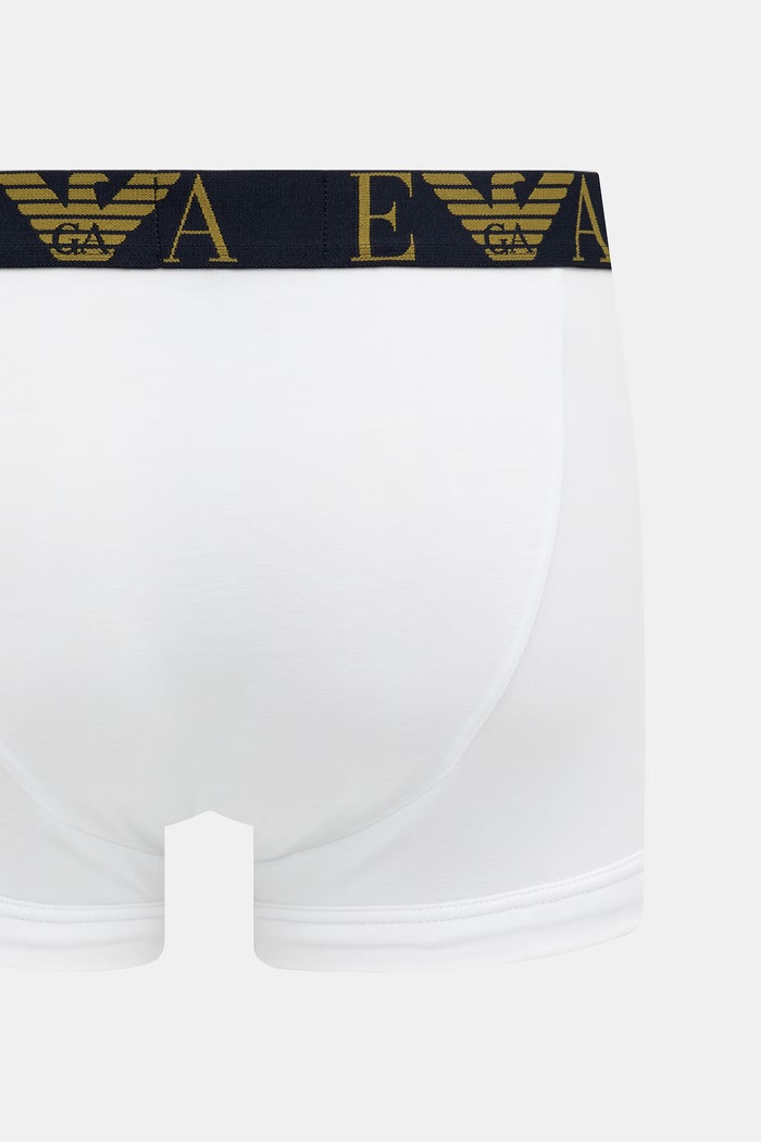 Emporio Armani Underwear bokserki dopasowane męskie bawełniane z elastanem 3-pack EM000259.AF25018 niebieski