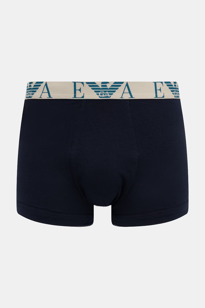 Emporio Armani Underwear bokserki dopasowane męskie bawełniane z elastanem 3-pack EM000259.AF25018 niebieski AW26