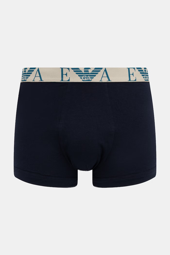 Emporio Armani Underwear bokserki dopasowane męskie bawełniane z elastanem 3-pack EM000259.AF25018 niebieski AW26