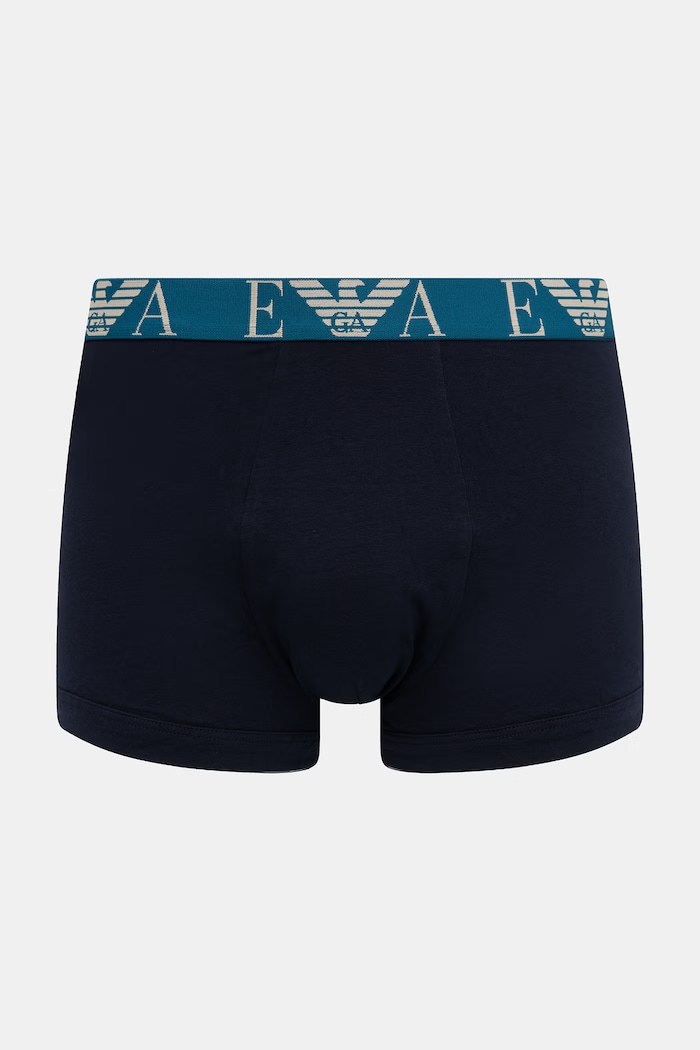 Odzież Emporio Armani Underwear bokserki dopasowane męskie bawełniane z elastanem 3-pack EM000259.AF25018 niebieski