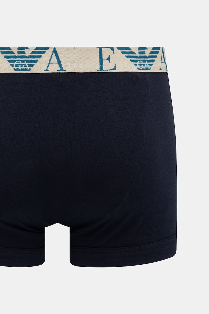Emporio Armani Underwear bokserki dopasowane męskie bawełniane z elastanem 3-pack EM000259.AF25018 niebieski