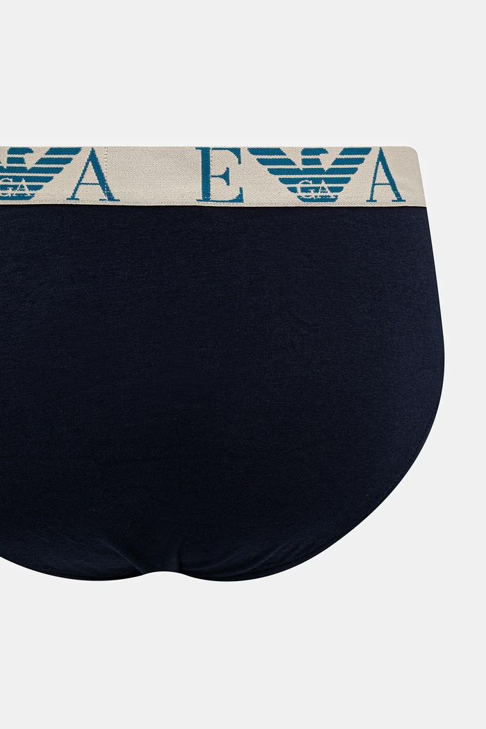 Emporio Armani Underwear slipy męskie bawełniane z elastanem 3-pack EM000258.AF25018 niebieski