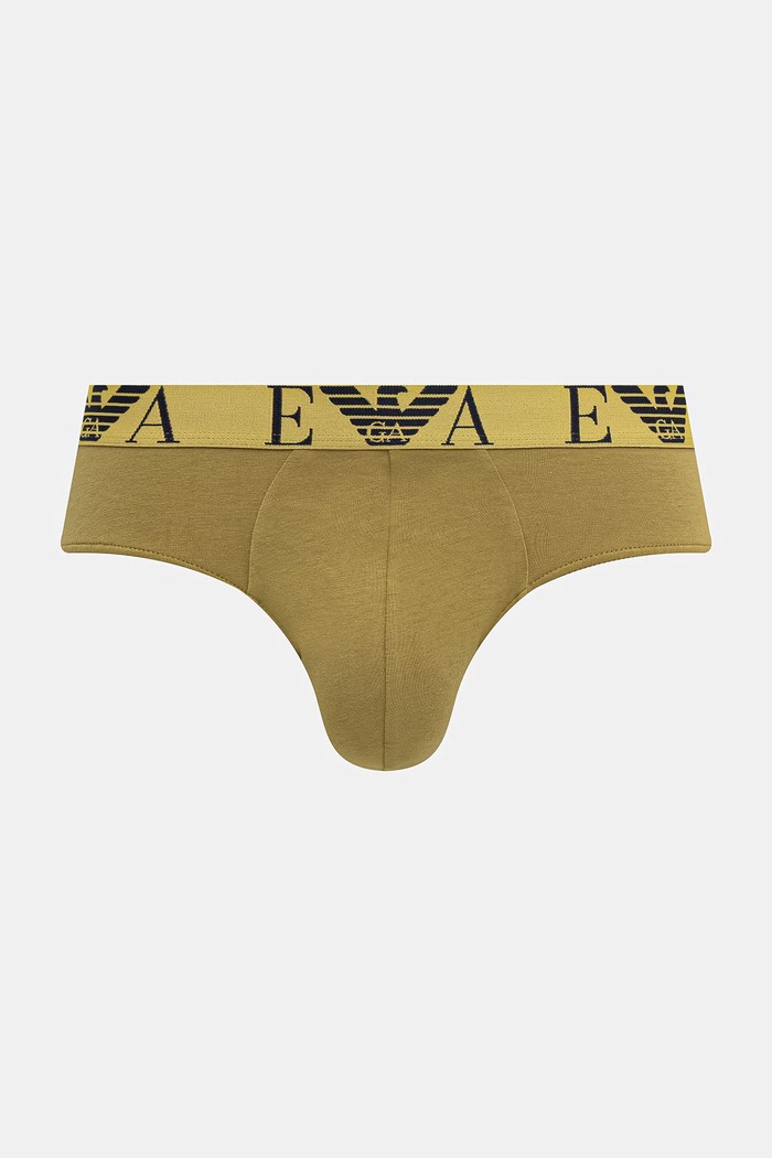 Odzież Emporio Armani Underwear slipy męskie bawełniane z elastanem 3-pack EM000258.AF25018 granatowy