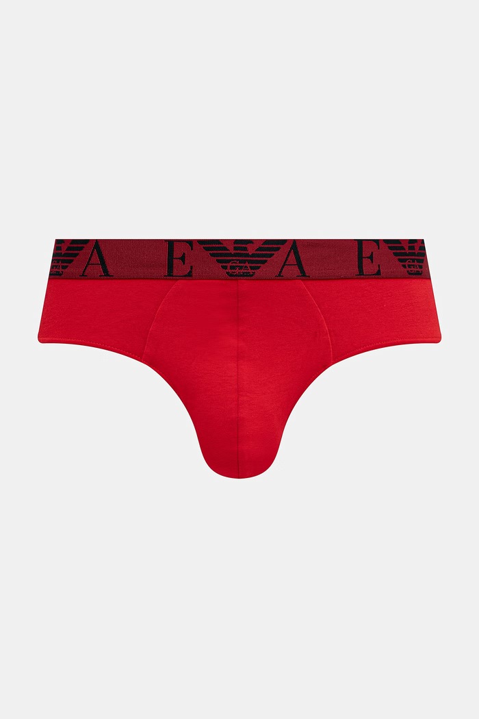 Emporio Armani Underwear slipy męskie bawełniane z elastanem 3-pack EM000258.AF25018 czarny AW26