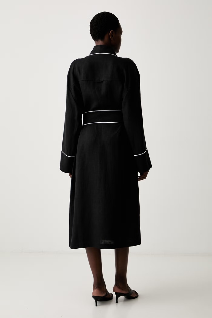 The Sleeper ρόμπα/μπουρνούζι λινή PLURB01P002N μαύρο AW26