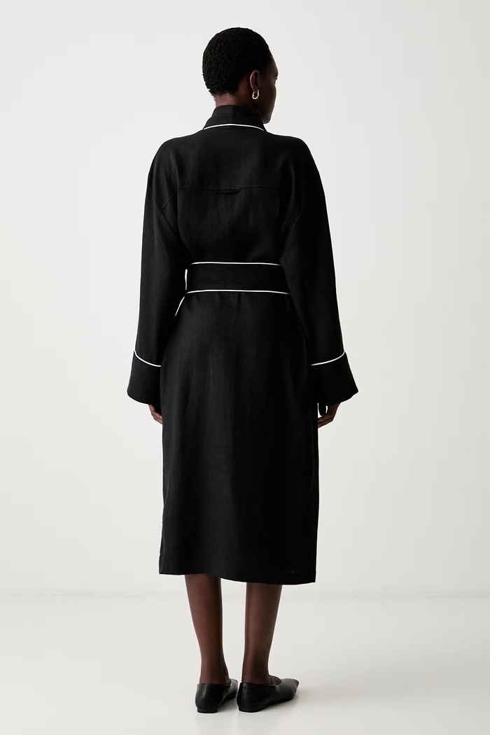The Sleeper accappatoio in lino PLURB01P002N nero AW26