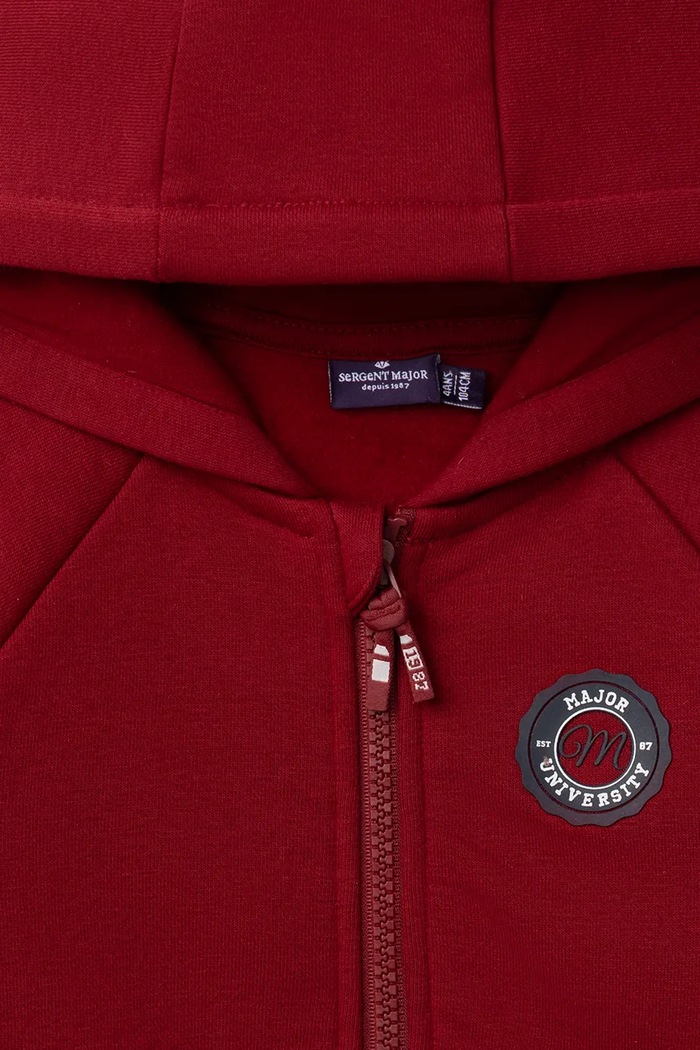 Bluza rozpinana z kapturem dziecięca z bawełną Sergent Major 26H3PGG1JGH.128.146 bordowy