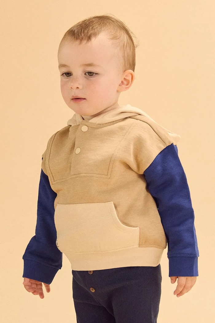 Sergent Major Bluza z kapturem dziecięca bawełniana beżowy 26H1BG31SWE