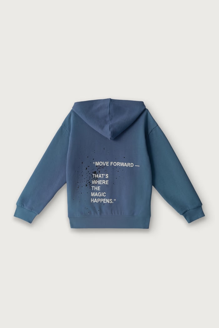 United Colors of Benetton Bluza rozpinana z kapturem dziecięca bawełniana 3J68C506F.G.Seasonal niebieski AW26
