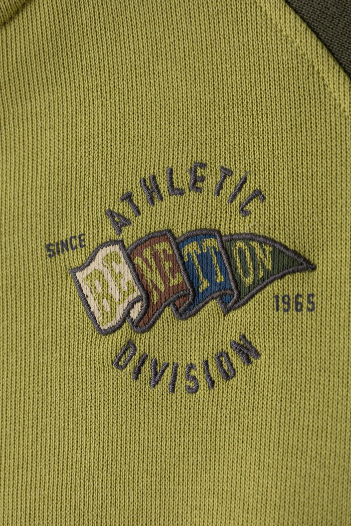 Chlapec United Colors of Benetton Mikina na zips detská bavlnená 3J70G504I.P.Seasonal zelená