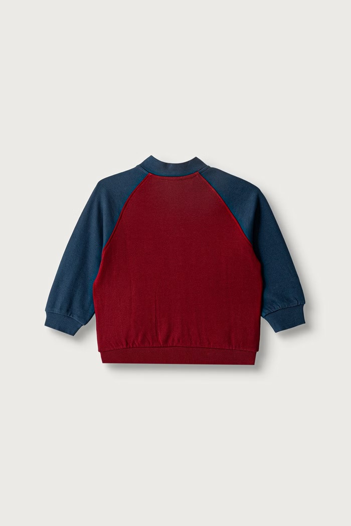 United Colors of Benetton Mikina na zips detská bavlnená 3J70G504I.P.Seasonal burgundské AW26