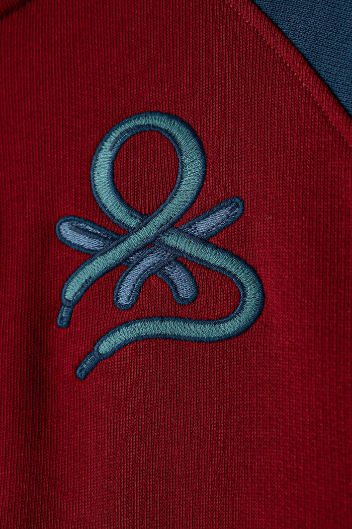 Chlapec United Colors of Benetton Mikina na zips detská bavlnená 3J70G504I.P.Seasonal burgundské
