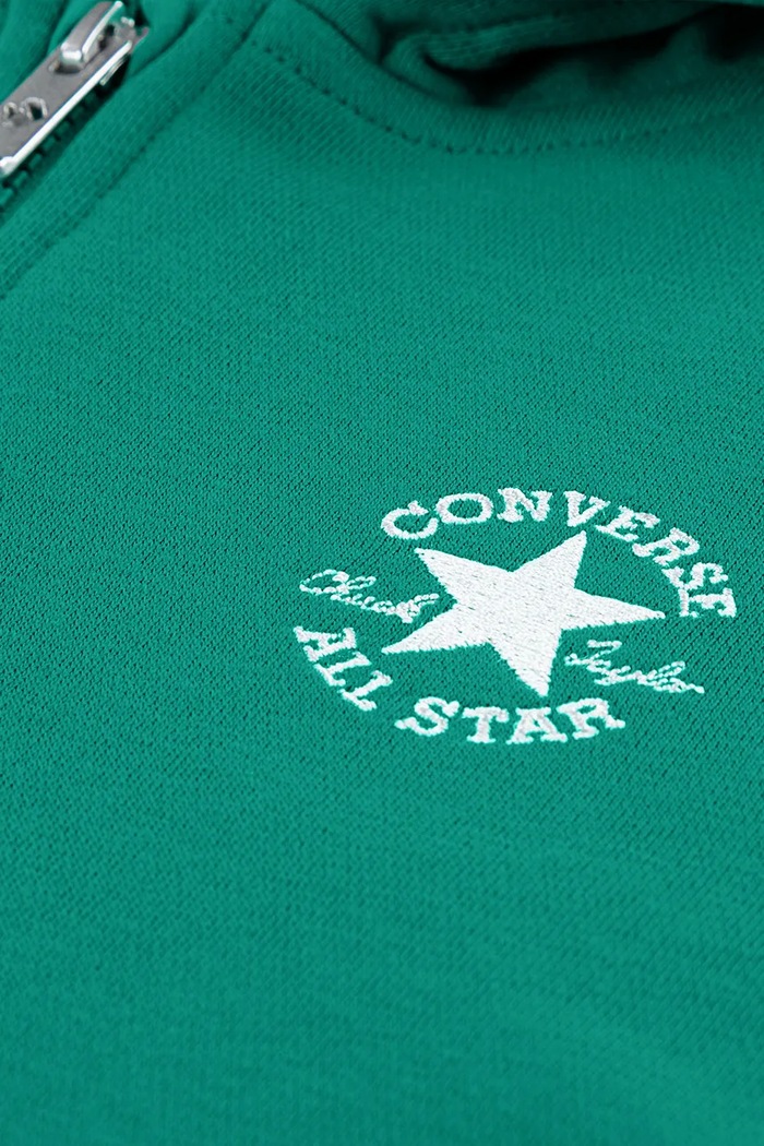 Chłopiec Converse Bluza rozpinana z kapturem dziecięca z bawełną 9CG706.9BY2 zielony