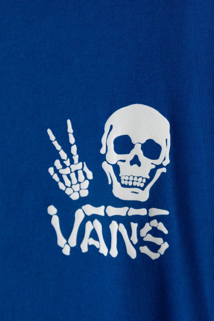Chlapec Vans Tričko s dlhým rukávom detské bavlnené Arm Bones Twofer VN000WA8 modrá