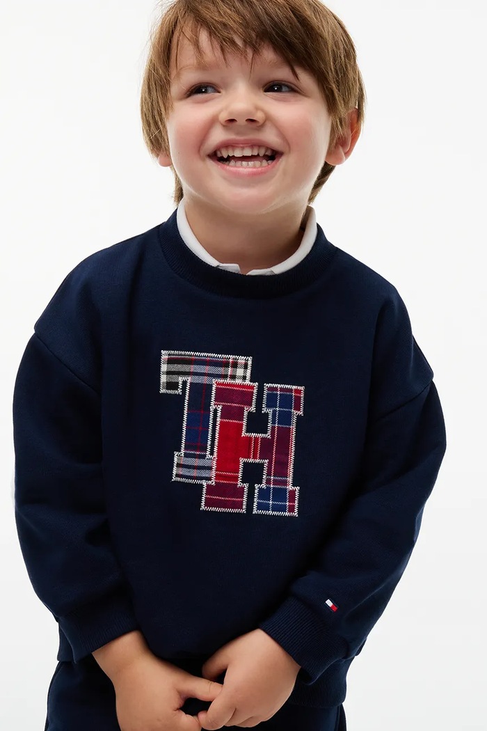 Tommy Hilfiger Bluza dziecięca z bawełną granatowy KS0KS00788.9BY2