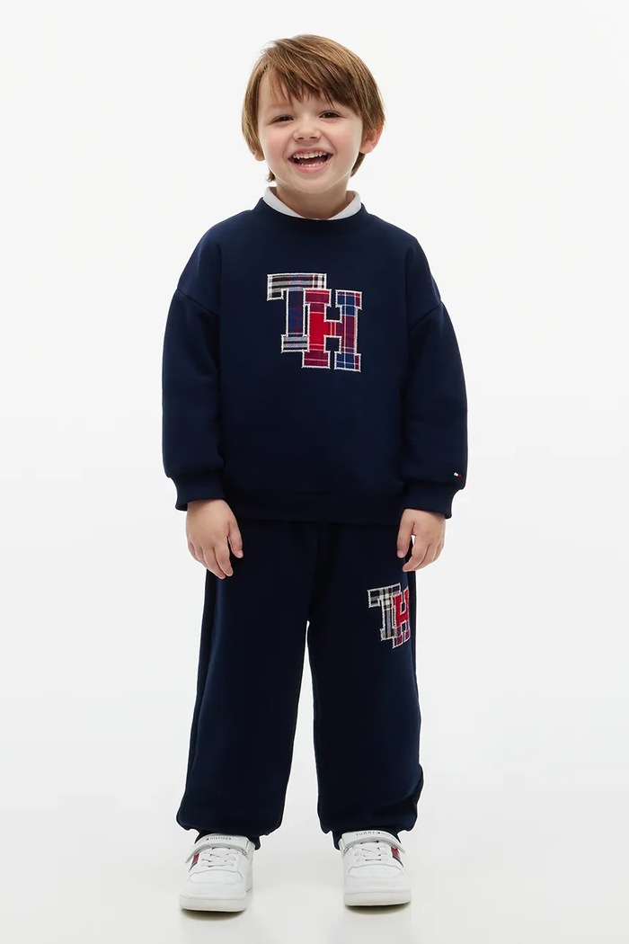 Bluza dziecięca z bawełną Tommy Hilfiger KS0KS00788.9BY2 granatowy