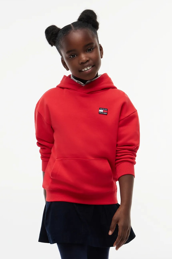 Tommy Hilfiger bluza z kapturem dziecięca bawełniana KS0KS00772.128.176.9BY2 czerwony
