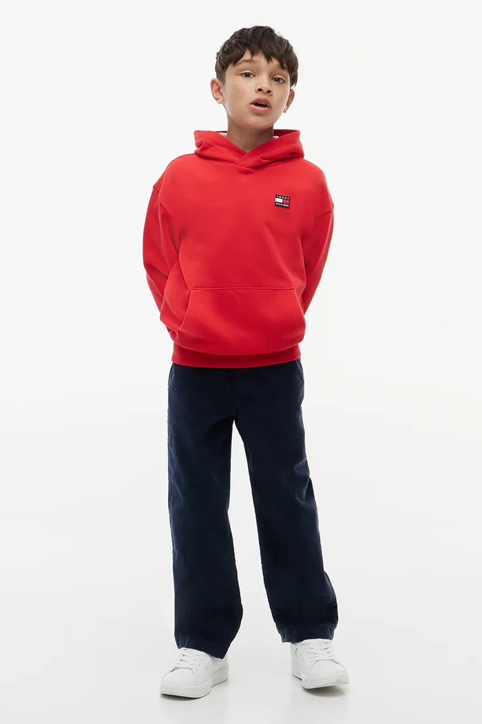 Chłopiec Tommy Hilfiger bluza z kapturem dziecięca bawełniana KS0KS00772.104.122.9BY2 czerwony