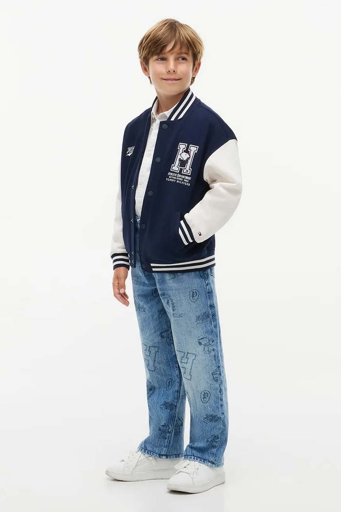 Tommy Hilfiger Bluza rozpinana dziecięca bawełniana x Peanuts KS0KS00765.128.174.9BY2 granatowy AW26