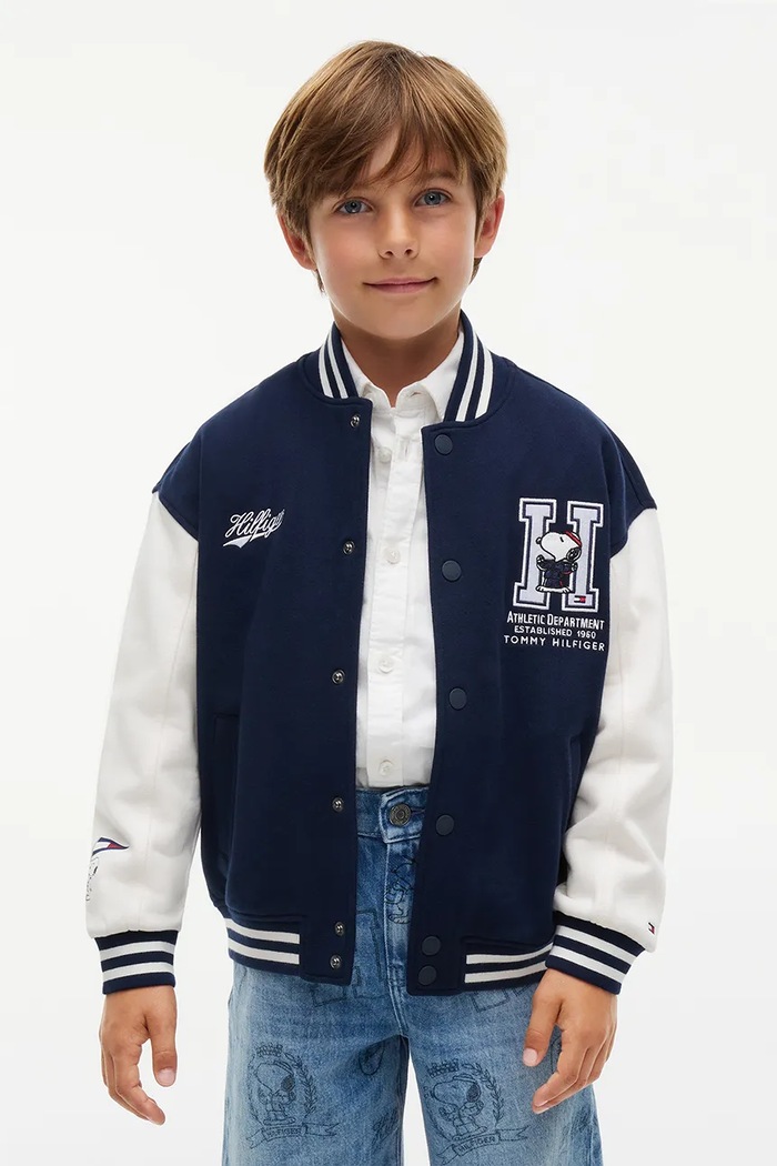 Tommy Hilfiger Bluza rozpinana dziecięca bawełniana x Peanuts granatowy KS0KS00765.104.122.9BY2