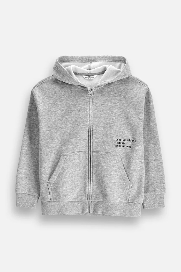 Coccodrillo Bluza rozpinana dziecięca z bawełną szary ZC6132601SBJ