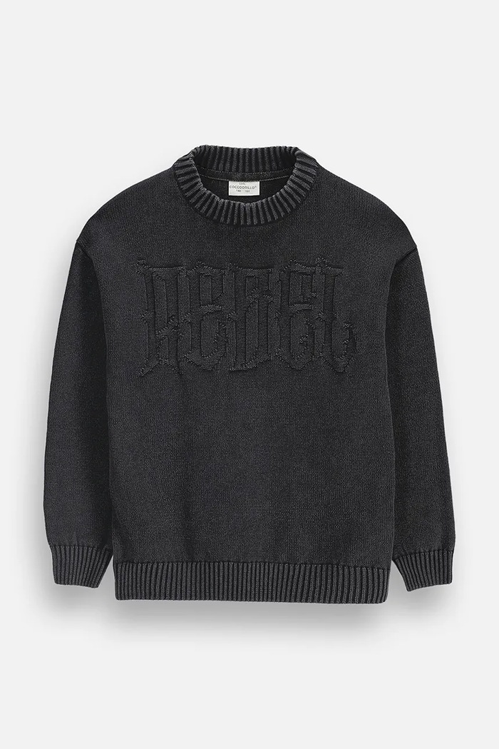 Coccodrillo Sweter dziecięcy z bawełną ZC6172102RBJ szary AW26