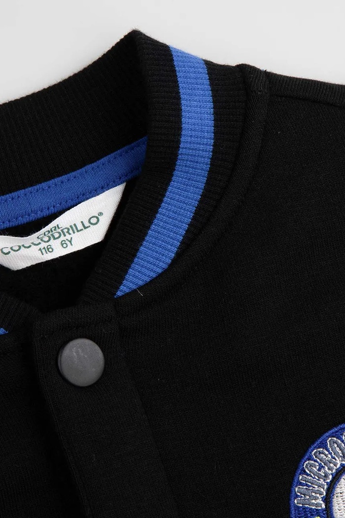 Chłopiec Coccodrillo Bluza rozpinana dziecięca z bawełną ZC6132601GBK czarny