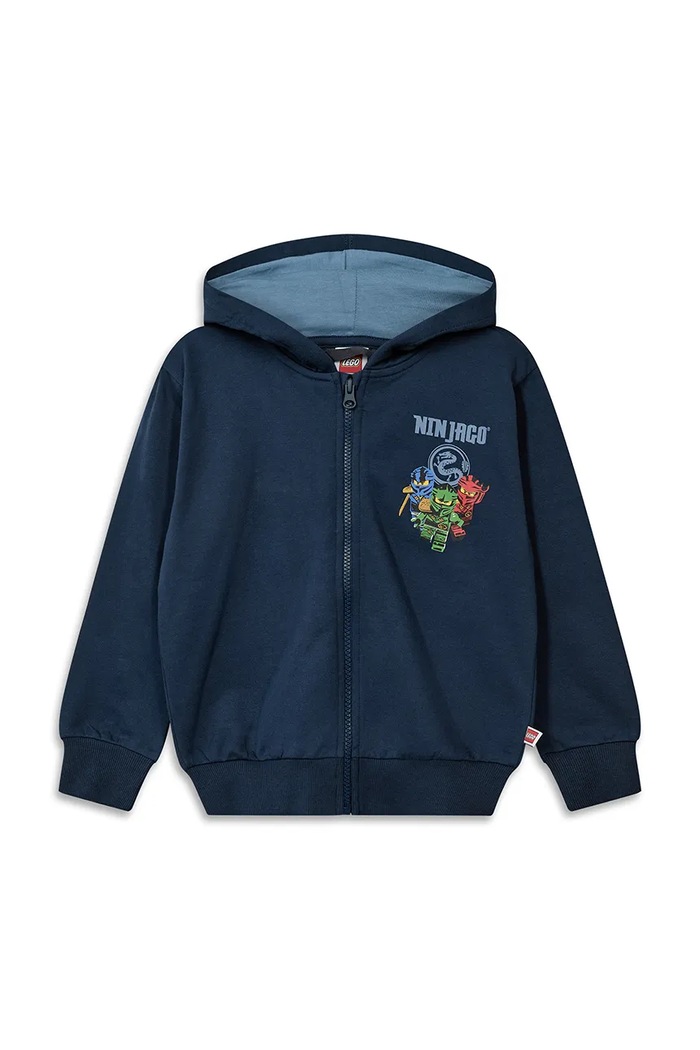 Lego Bluza rozpinana z kapturem dziecięca bawełniana LWSIAN 706 granatowy 60.1101.1560