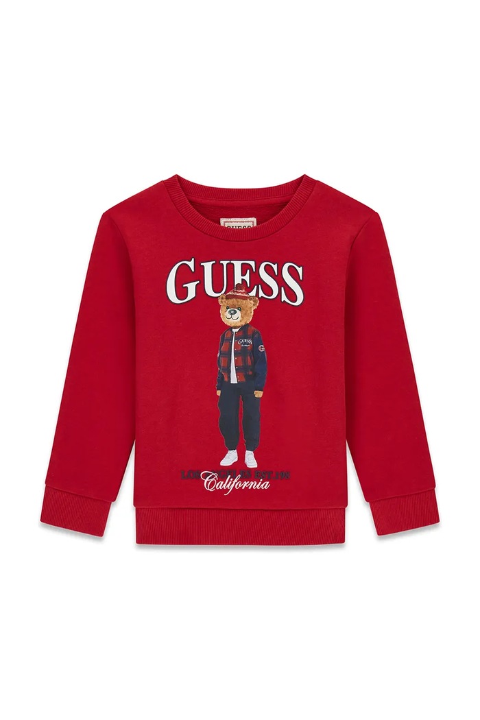 Guess Bluza dziecięca bawełniana czerwony N6BQ03.K6112.9BY2