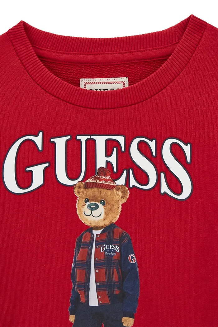Chłopiec Guess Bluza dziecięca bawełniana N6BQ03.K6112.9BY2 czerwony