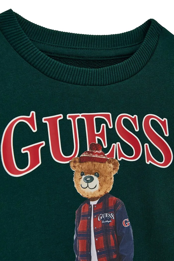 Chłopiec Guess Bluza dziecięca bawełniana N6BQ03.K6112.9BY2 zielony