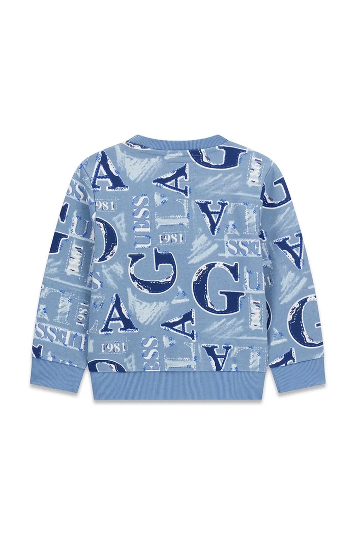 Guess Bluza z kapturem dziecięca bawełniana N6BQ02.K6111.9BY2 niebieski AW26