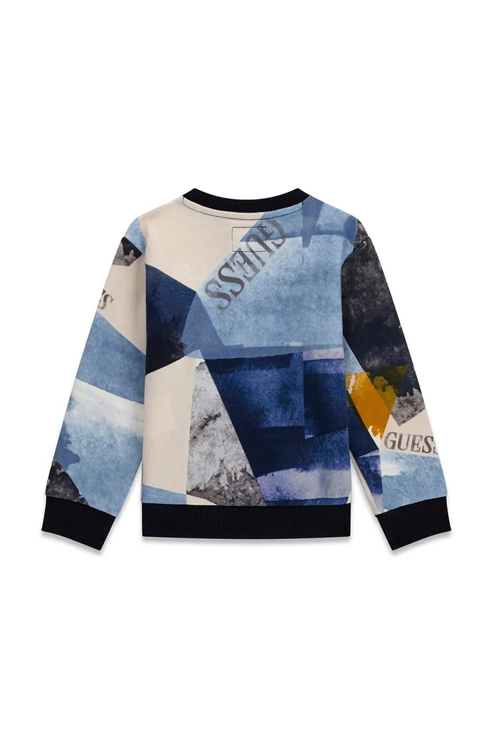 Guess Bluza z kapturem dziecięca bawełniana N6BQ02.K6111.9BY2 niebieski AW26