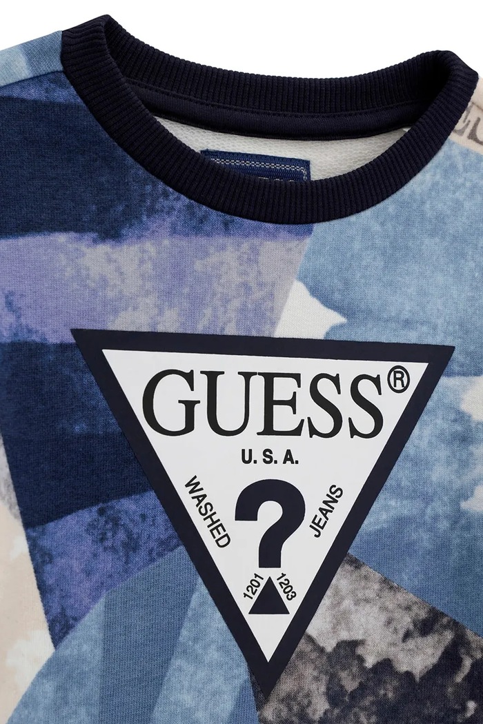 Chłopiec Guess Bluza z kapturem dziecięca bawełniana N6BQ02.K6111.9BY2 niebieski