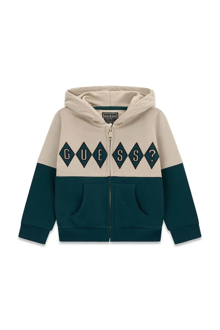 Guess Bluza rozpinana z kapturem dziecięca zielony N6BQ01.K6110.9BY2