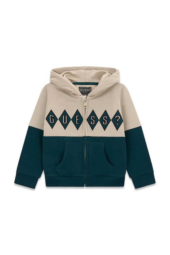 Guess Bluza rozpinana z kapturem dziecięca zielony N6BQ01.K6110.9BY2