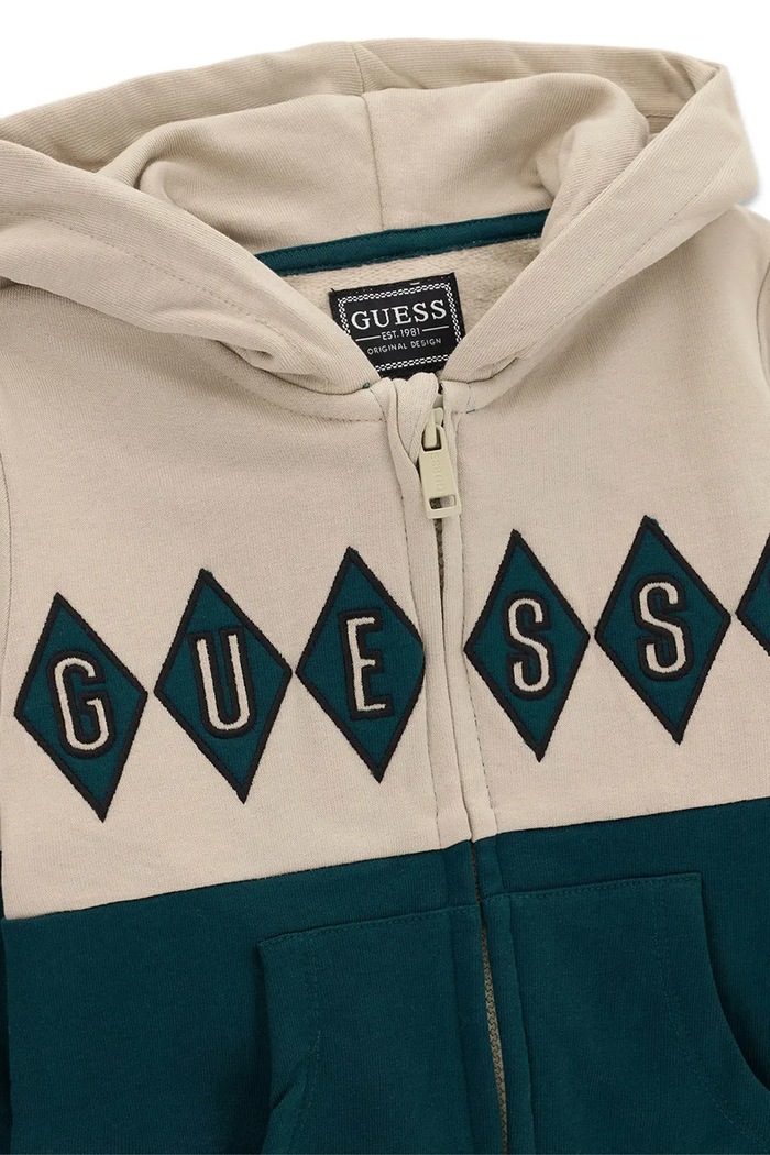 Chłopiec Guess Bluza rozpinana z kapturem dziecięca N6BQ01.K6110.9BY2 zielony