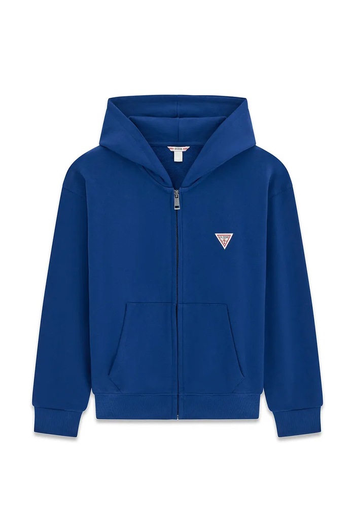 Guess Bluza rozpinana z kapturem dziecięca bawełniana niebieski L6BQ20.K8106.9BY2