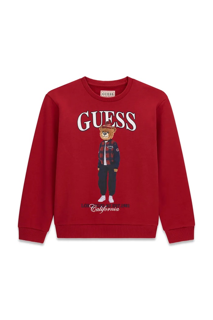 Guess Bluza dziecięca bawełniana czerwony L6BQ14.K6130.9BY2