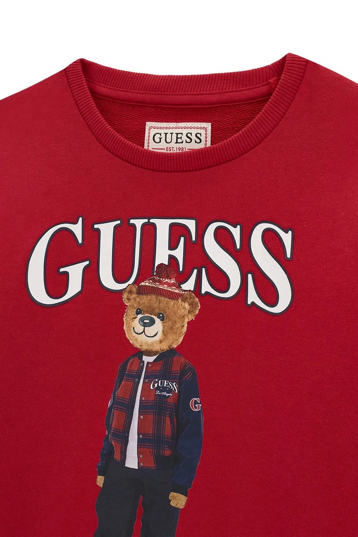 Chłopiec Guess Bluza dziecięca bawełniana L6BQ14.K6130.9BY2 czerwony