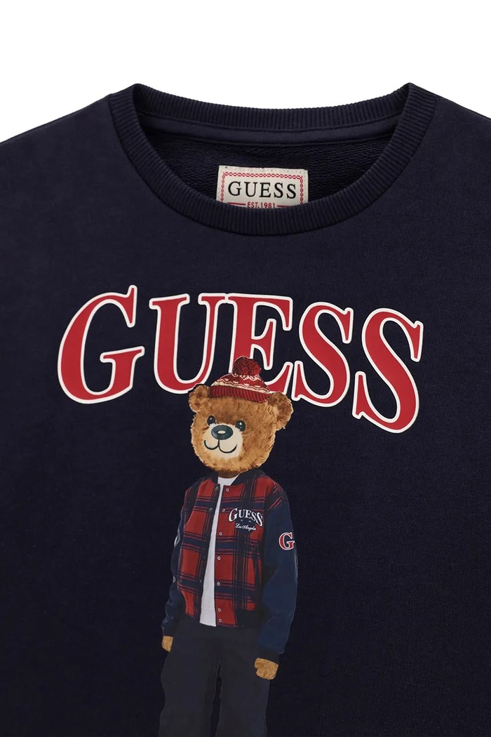 Chłopiec Guess Bluza dziecięca bawełniana L6BQ14.K6130.9BY2 granatowy